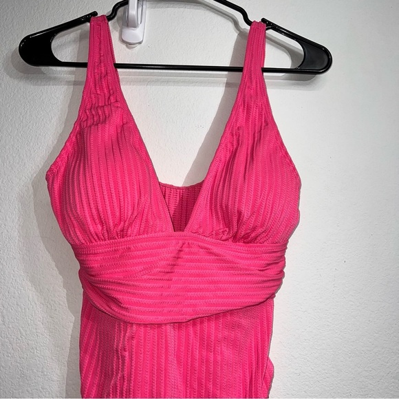 Women's Shein Pink One-Piece Swimsuit Size Large-NWT Slimming Tummy Rushing - Picture 3 of 9